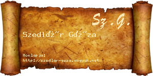 Szedlár Géza névjegykártya