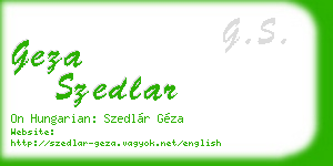 geza szedlar business card