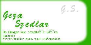 geza szedlar business card